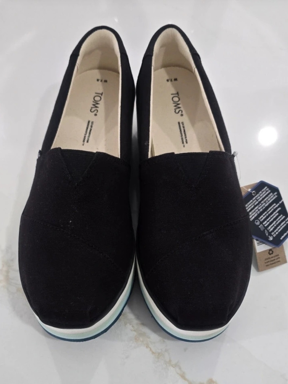 TOMS Women's Black Canvas Slip-On Shoes